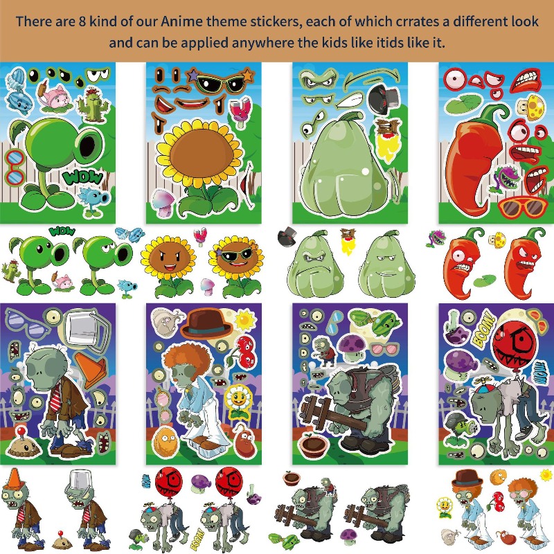 Stiker Puzzle Anime Kartun Luc - Plant Parent Vs Plantin ulasan dan harga